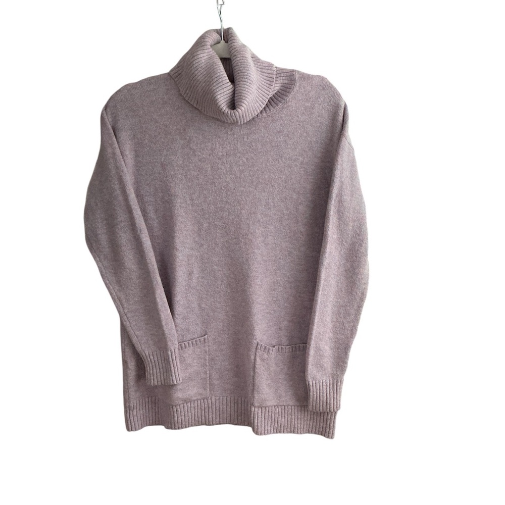Loft Tunic Sweater Tunic Cowl Neck Pink Pockets Size Small